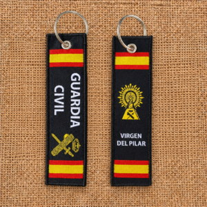 Llavero bordado negro Guardia Civil Virgen del Pilar