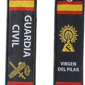 Llavero bordado negro Guardia Civil Virgen del Pilar