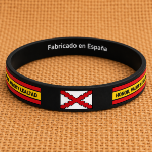 Pulsera silicona Honor,Valor,Lealtad, Cruz de Borgoña